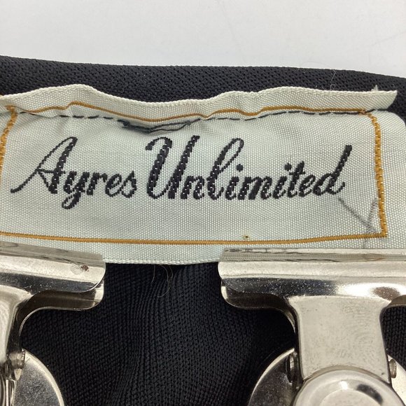 Vintage Ayres Unlimited Womens Size S/M Black Strappy 60's-70's Maxi Dress Disco - Picture 9 of 11